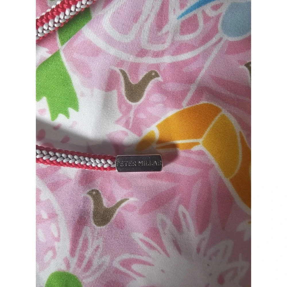 Peter Millar Seaside Swim Trunks Medium M Pink Tropical Print Mesh Lined NWOT